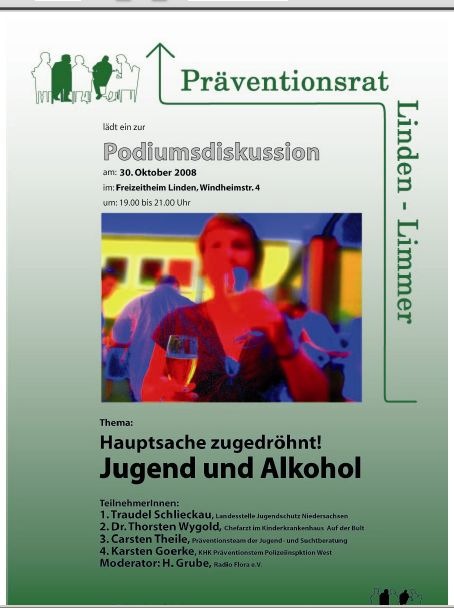 POL-H: &quot;Hauptsache zugedröhnt!&quot; Jugend und Alkohol
	Windheimstraße / Linden-Limmer