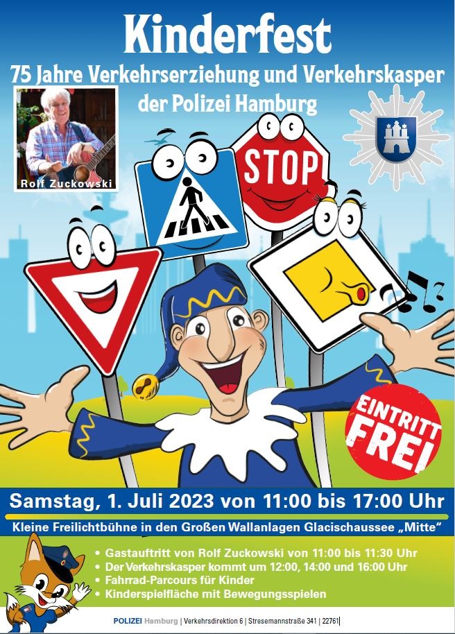 POL-HH: 230627-1. Kinderfest anlässlich 75 Jahre Verkehrserziehung der Polizei Hamburg - Einladung für Medienvertreter