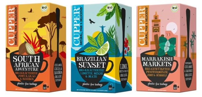 Presseinfo: Die neuen Ländertees von Cupper Teas – Marrakesh Markets, Brazilian Sunset & South African Adventure