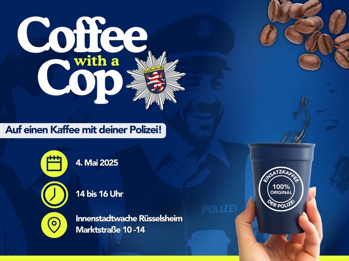 POL-DA: Rüsselsheim: "Coffee with a Cop" - Polizei und Stadt suchen beim MAIN-Sonntag den Dialog auf Augenhöhe