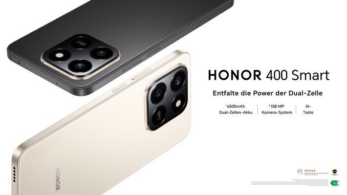 Leistungsstarker Newcomer unter den Budget Smartphones: HONOR launcht das HONOR 400 Smart / Ein funktionsreiches Smartphone mit KI-Interaktion und verbesserter Haltbarkeit für preisbewusste Nutzer