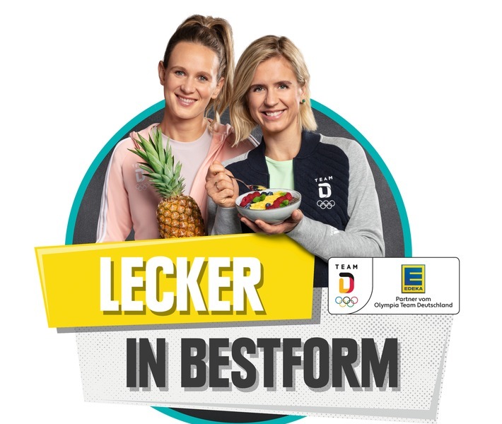Drei auf einen Streich: Kampagne, Team Deutschland-Kochbuch und -Riegel. EDEKA startet fit und genussvoll ins olympische Jahr / Weiterer Text über ots und www.presseportal.de/nr/51907 / Die Verwendung dieses Bildes ist für redaktionelle Zwecke honorarfrei. Veröffentlichung bitte unter Quellenangabe: "obs/EDEKA ZENTRALE AG & Co. KG"