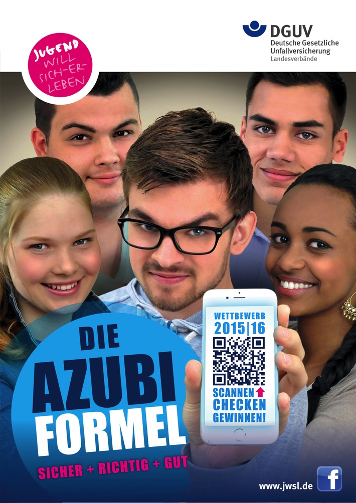 Ein Bürostuhl ist keine Leiter / Berufsschulaktion "Jugend will sich-er-leben" der gesetzlichen Unfallversicherung wirbt für sicheres Arbeiten
