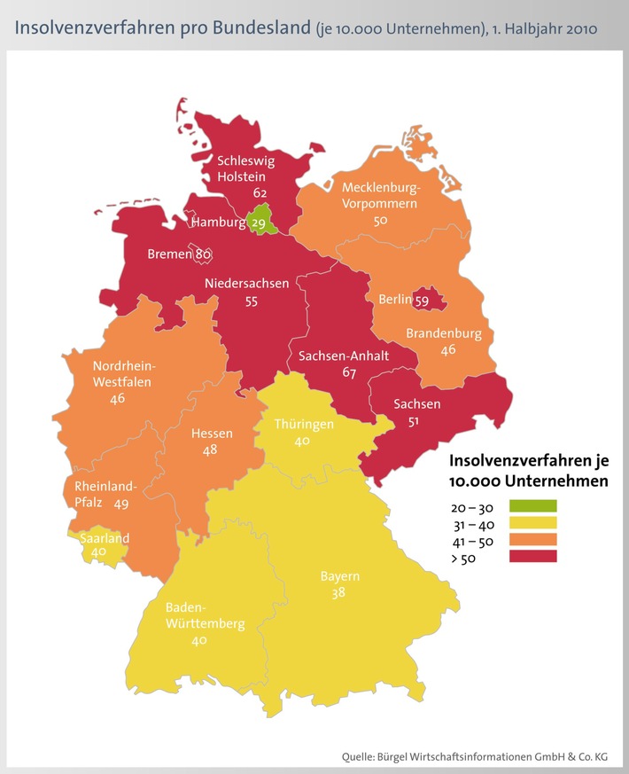 Zahl der Firmenpleiten steigt um 4,5 Prozent / Prognose für das Gesamtjahr fällt moderat aus (mit Bild)