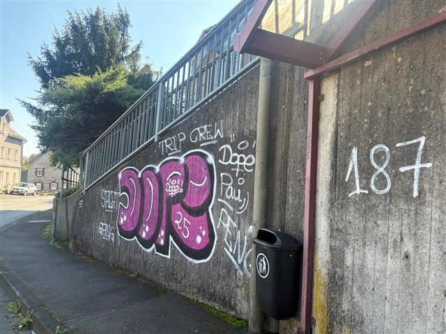 POL-PDNR: Stützmauer mit Graffiti beschmiert