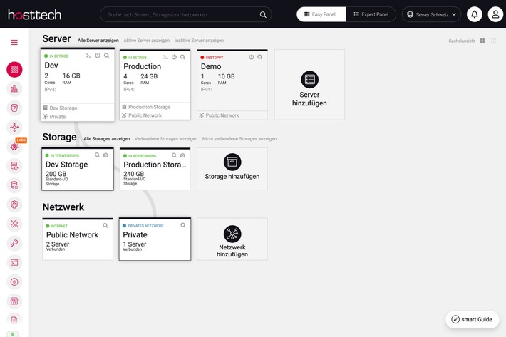 hosttech.cloud: Selbstbedienungs-Cloud für jedes Bedürfnis