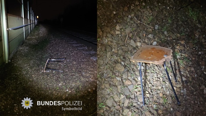 Bundespolizeidirektion München: Gefährlicher Eingriff in den Bahnverkehr: Jugendliche stellen bei Olching Hocker ins Gütergleis