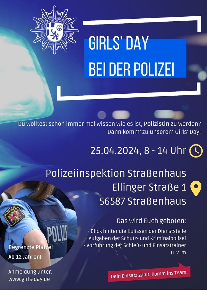 POL-PDNR: Girls&#039; Day bei der Polizeiinspektion Straßenhaus