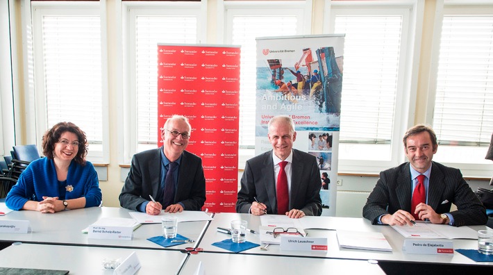 Santander unterstützt die Universität Bremen - Abkommen über eine Zusammenarbeit unterzeichnet - Finanzielle Förderung und Vergabe von 20 Stipendien (BILD)