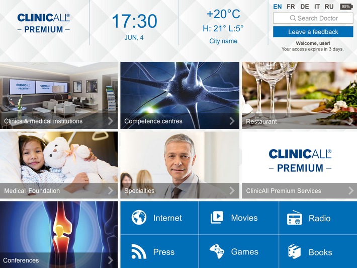 Neue Premium Entertainment Software von ClinicAll für Android und iOS
