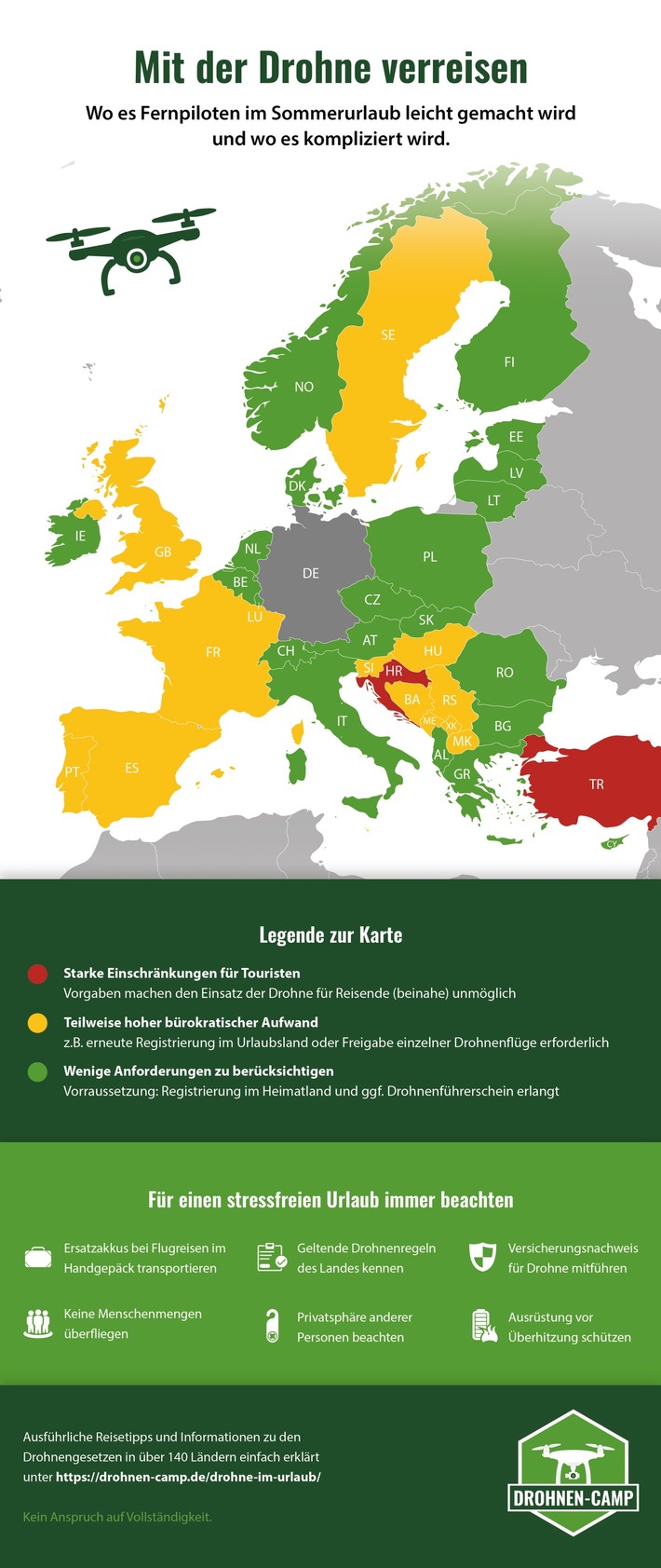 Presseinformation | Sommerurlaub mit der Drohne: EU-Länderübersicht und rechtliche Stolperfallen