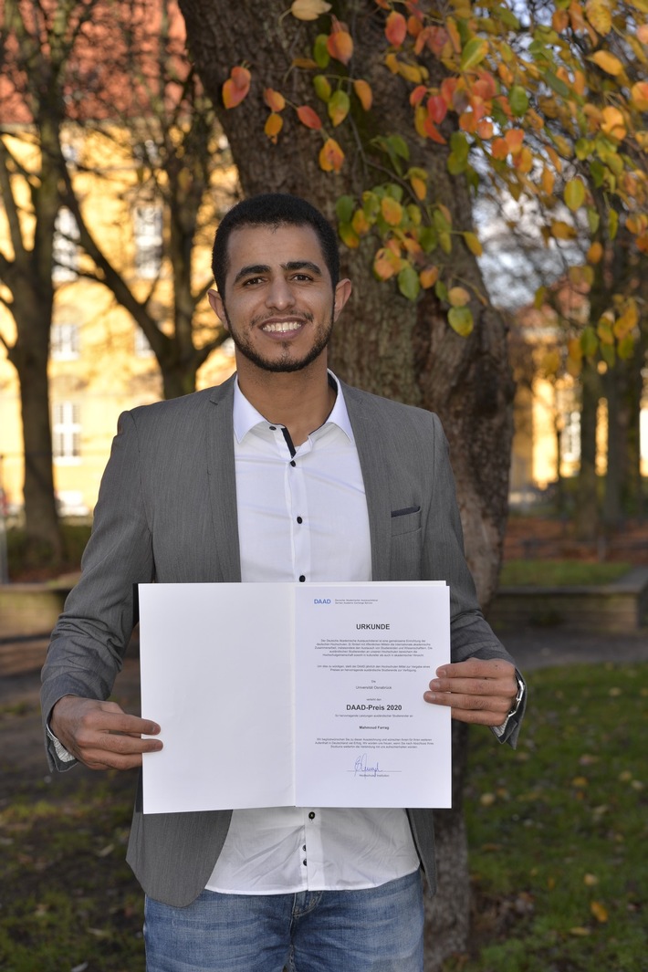 Mahmoud Farrag erhält den DAAD-Preis für internationale Studierende 2020