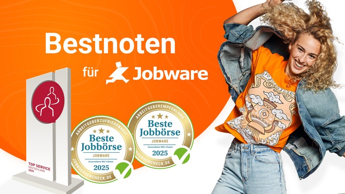 Jobware setzt Maßstäbe: Doppelsieg bei TOP SERVICE Deutschland und Jobboersencheck