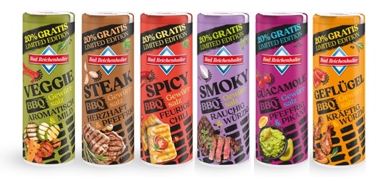 Neu im Handel: vegane BBQ-Gewürzsalze von Bad Reichenhaller