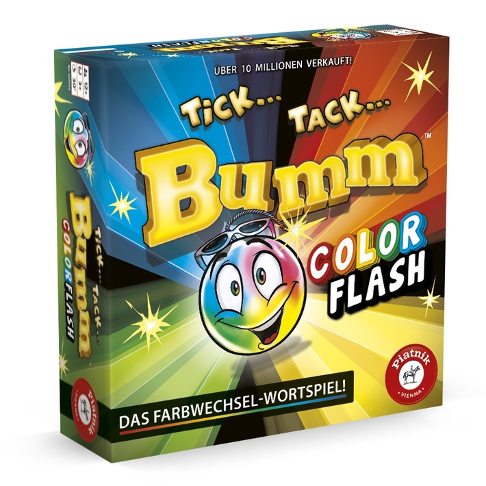 Tick Tack Bumm Color Flash: Eine neue Edition des Partyklassikers von Piatnik zum 30. Geburtstag in Farbe