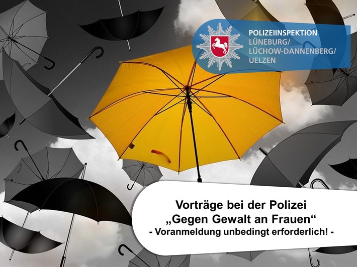 POL-LG: ++ Vorträge bei der Polizei "Gegen Gewalt an Frauen": Termine in Uelzen im Monat März - Voranmeldung unbedingt erforderlich! ++