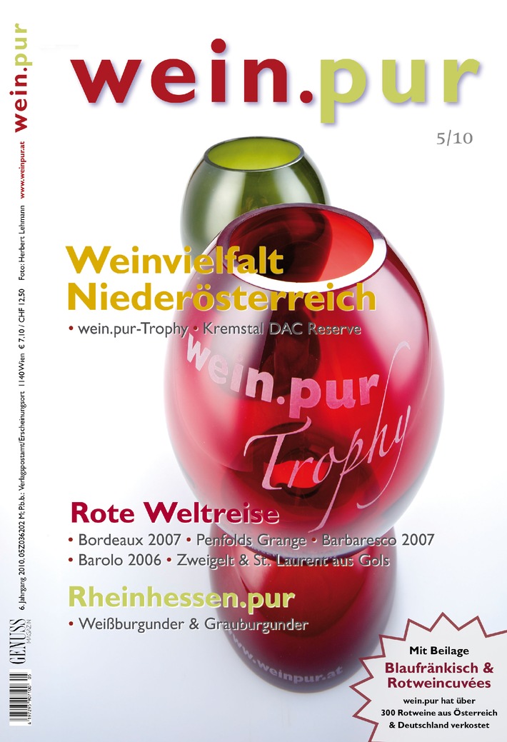 GENUSS.wein.pur 5/2010 ist da - Die wein.pur Trophy, die Schweiz und andere Wein-Highlights