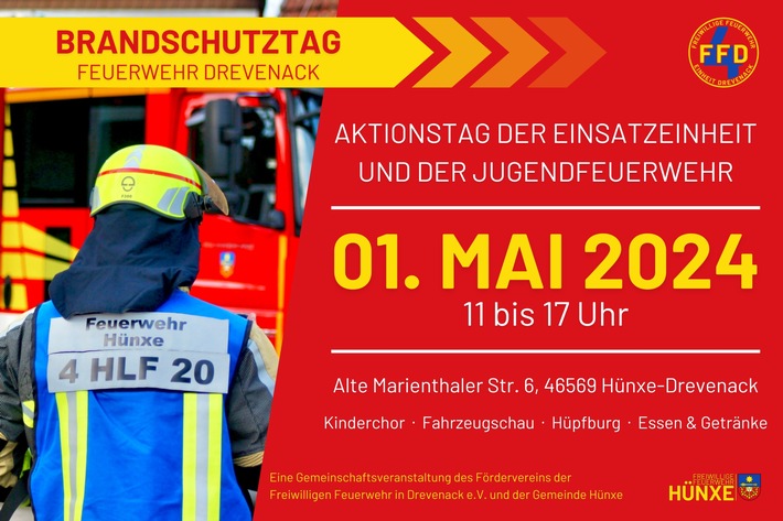 FW Hünxe: Brandschutztag der Einheit Drevenack am 01. Mai 2024