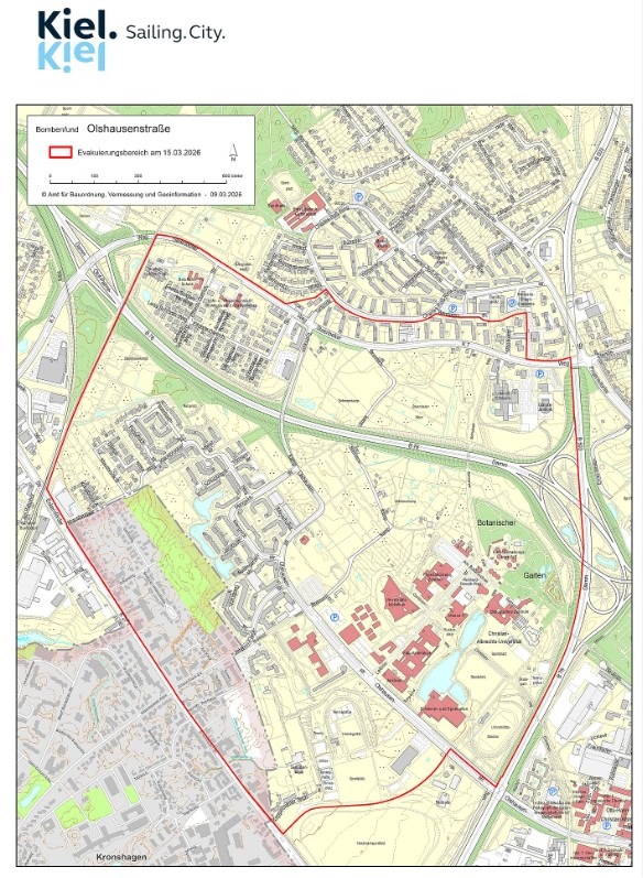 POL-KI: 260311.1 Kiel/Kronshagen: Sonntag Bombenentschärfung Kiel - Suchsdorf