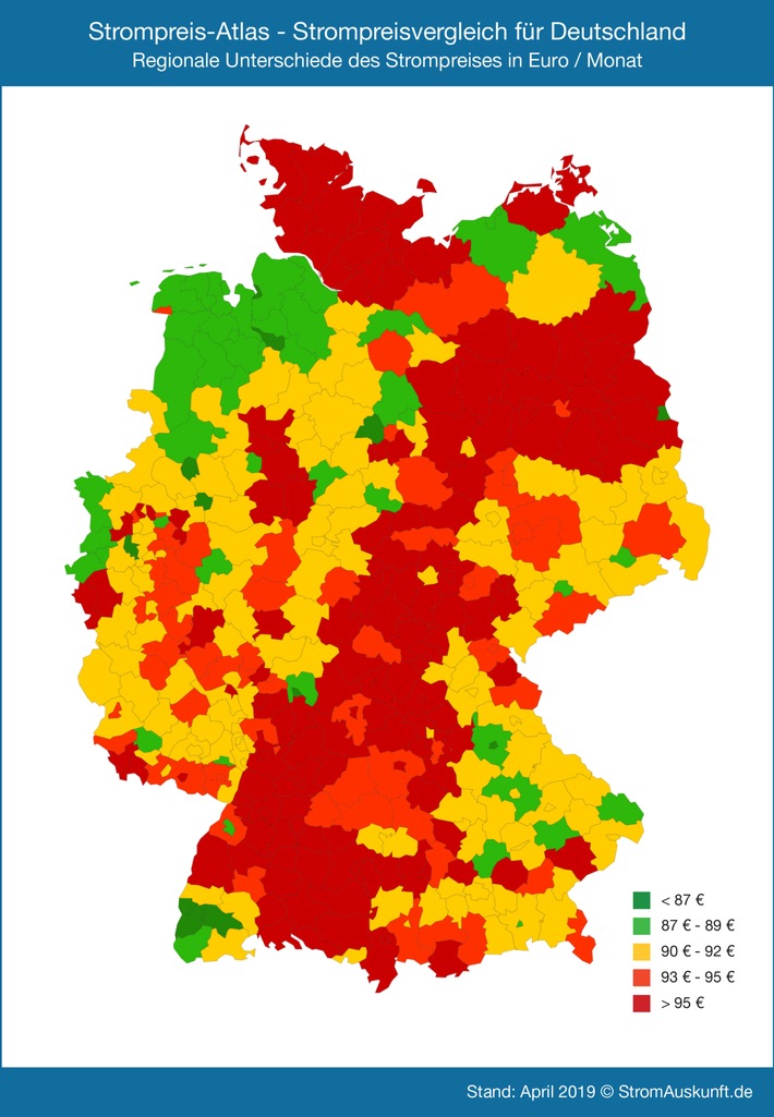 Stromstudie: Das kostet Strom in Deutschland - Wissenschaftliche Analyse der Strompreise für 6400 Städte in Deutschland