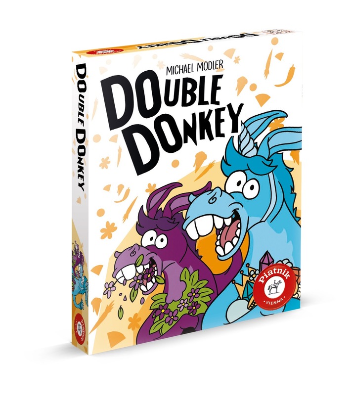 Double Donkey: Wer ist der größte Esel? Buntes Karten-Würfelspiel von Piatnik