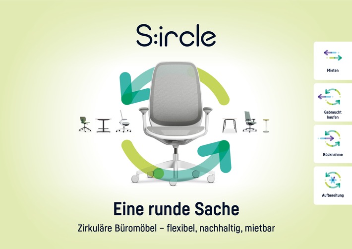 Mit S:ircle wird das Einrichten zum dynamischen Prozess - individuell, transparent und zukunftssicher. Über die digitale Plattform, die jedem Nutzer frei zur Verfügung steht, behalten Unternehmen jederzeit den Überblick über ihren Bestand und ihren ökologischen Fußabdruck. So macht S:ircle eine umweltbewusste Einrichtung nicht nur möglich, sondern messbar - eine runde Sache. / Weiterer Text über ots und www.presseportal.de/nr/43223 / Die Verwendung dieses Bildes für redaktionelle Zwecke ist unter Beachtung aller mitgeteilten Nutzungsbedingungen zulässig und dann auch honorarfrei. Veröffentlichung ausschließlich mit Bildrechte-Hinweis.