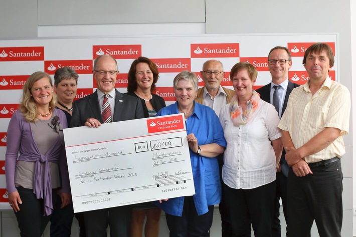 Santander spendet 140 000 Euro für wohltätige Zwecke