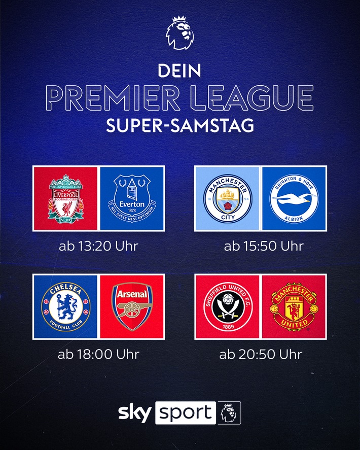 Sky Sport präsentiert den Super-Samstag in der Premier League mit zehn Stunden Live-Fußball von der Insel nonstop