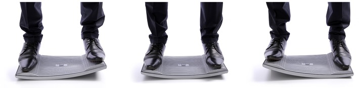 Weltneuheit: Gymba - das Aktivierungsbrett- "Gehen im Stehen" / Bewegung bei der Arbeit im Büro, unkomplizierte Aktivierung zwischendurch, Gleichgewichtstraining