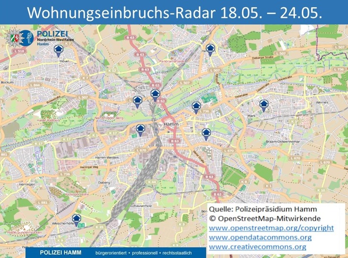 POL-HAM: Wohnungseinbruchs-Radar Hamm 18.05. - 24.05.2020