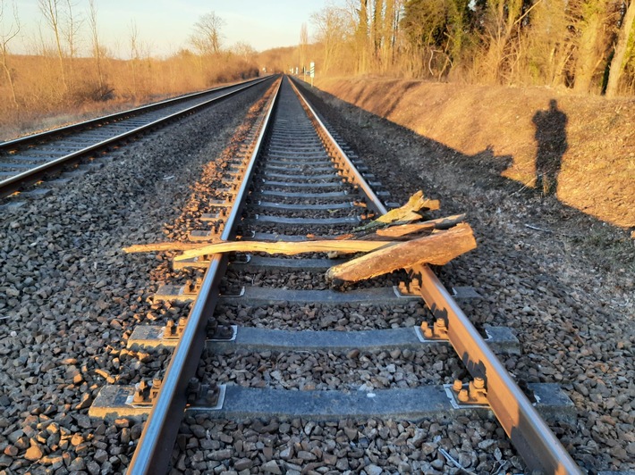 BPOLI MD: Zeugenaufruf: Unbekannte legen gleich zweimal Holz auf Bahngleis