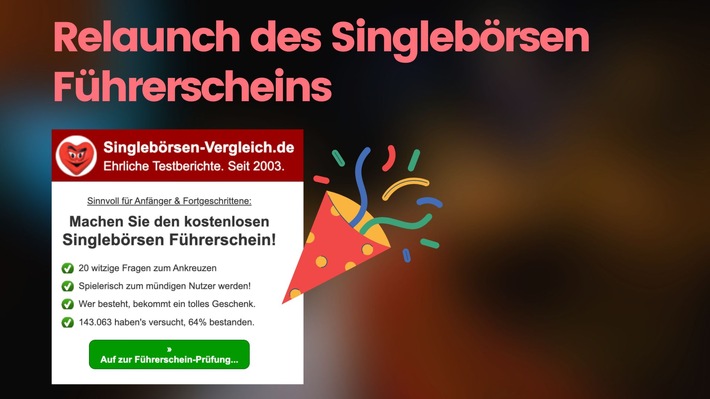 20 Jahre Singlebörsen-Vergleich.de: Jubiläum, Unternehmensübernahme und ein innovativer Relaunch