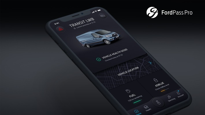 Neue App "FordPass Pro" vernetzt Betreiber kleinerer Flotten mit maximal fünf Ford-Fahrzeugen / Ford führt mit "FordPass Pro" ab sofort eine kostenlose App speziell für die Inhaber kleiner Unternehmen ein. Die App erleichtert ihnen die Verwaltung von von bis zu fünf Fahrzeugen der Marke Ford (Pkw und Nutzfahrzeuge). Technische Voraussetzung für die Vernetzung: Die entsprechenden Fahrzeuge müssen das FordPass Connect-Modem an Bord haben, das je nach Baureihe und Ausstattungsversion entweder zum serienmäßigen Lieferumfang gehört oder auf Wunsch verfügbar ist. Die FordPass Pro-App erhöht dank vielseitiger Funktionen und Software-Tools die Produktivität und die Effizienz des Fahrzeugeinsatzes und verbessert darüber hinaus auch die Sicherheit sowie den Diebstahlschutz der Fahrzeuge. Die neue App, sie ist kompatibel mit Apple- und Android-Smartphones und Tablets, steht im Apple App-Store sowie auf Google Play zum Download bereit. Für Unternehmen mit größeren Fuhrparks hält Ford maßgeschneiderte Telematik- und Datendienste von Ford Commercial Solutions bereit. Weiterer Text über ots und www.presseportal.de/nr/6955 / Die Verwendung dieses Bildes ist für redaktionelle Zwecke honorarfrei. Veröffentlichung bitte unter Quellenangabe: "obs/Ford-Werke GmbH"