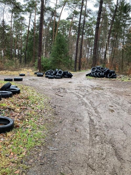 POL-OS: Melle: Illegale Müllentsorgung - über 100 Altreifen im Wald entsorgt
