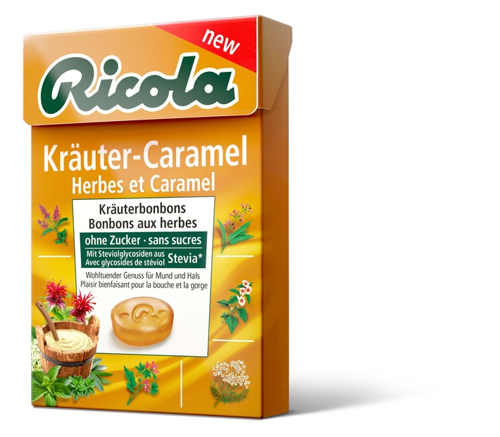 Ricola bringt erstes Kräuter-Caramel Bonbon auf den Markt