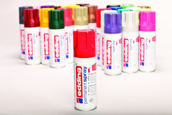 Qualität und Farbvielfalt auf Knopfdruck: edding gibt&#039;s jetzt auch als Permanent Spray (BILD)