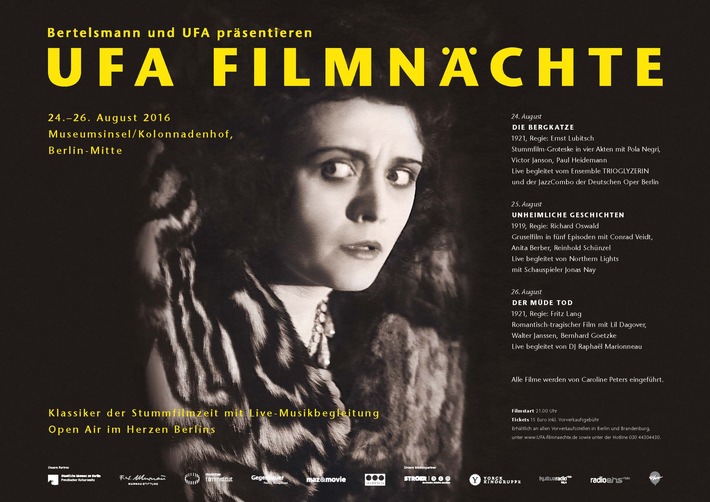 UFA Filmnächte 2016 faszinieren Stars und Stummfilm-Fans / Dreitägiges Festival erweist sich erneut als Publikumsmagnet