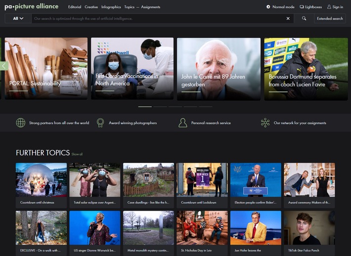 Picture research 2.0 with AI technology on new picture alliance platform