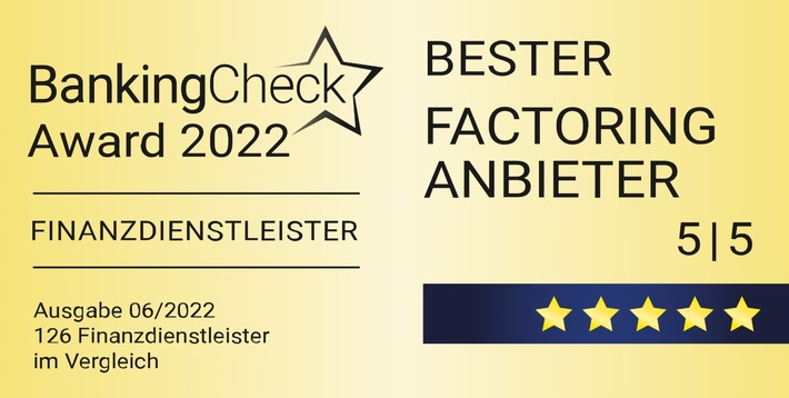 Bibby Financial Services mit eKomi & BankingCheck Award 2022 ausgezeichnet