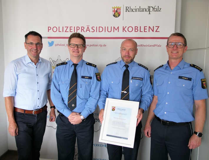 POL-PPKO: Behördenleitung ehrt Kollegen für herausragenden Einsatz