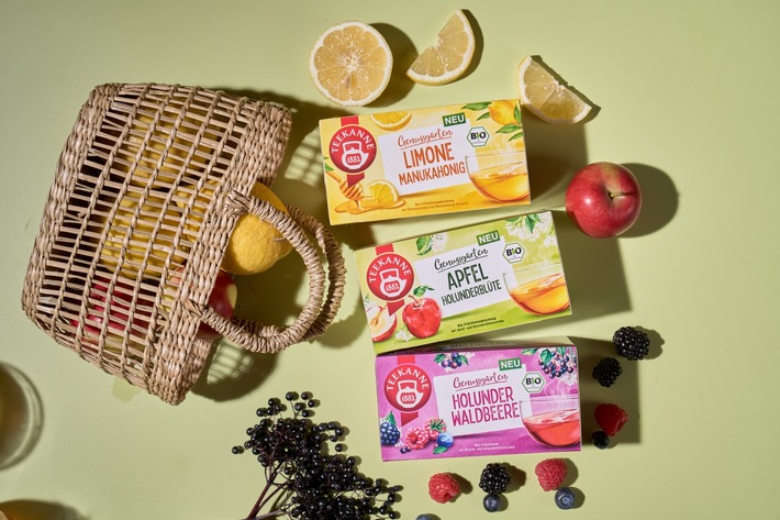 Pressemitteilung: Süß-fruchtig, bunt & bio: TEEKANNE startet mit „Genussgarten“ in eine neue Früchtetee-Welt