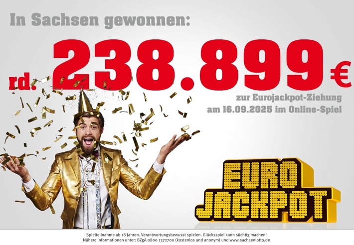 Treffer in Sachsen: Eurojackpot-Gewinn von 238.898 Euro | Jackpot steht bei 120 Millionen Euro