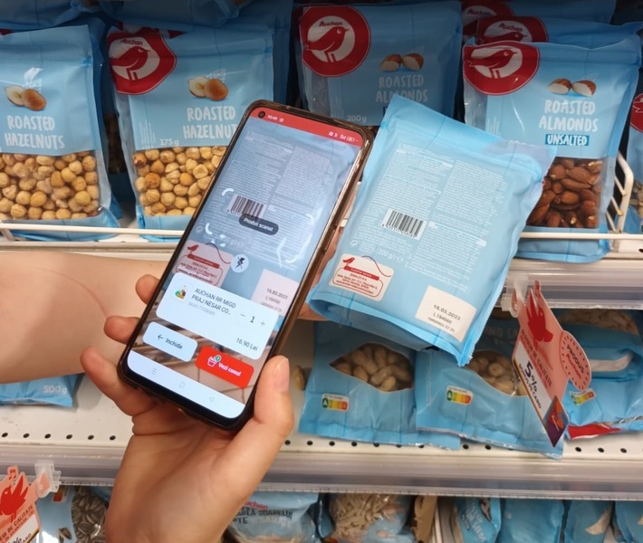 Auchan Romania App mit Scan & Go Funktion