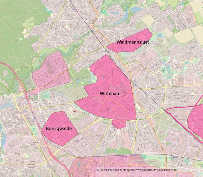 Glasfaser für Berlin Reinickendorf mit den Ortsteilen Borsigwalde, Waidmannslust und Wittenau