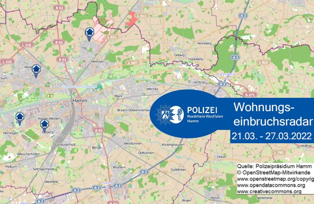 POL-HAM: Wohnungseinbruchsradar Hamm für die Woche vom 20. März bis 27. März 2022