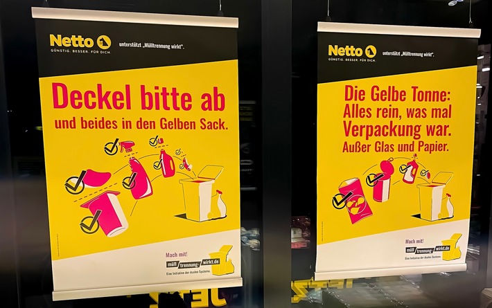 Gemeinsam für mehr Recycling: Netto ist neuer Partner der Initiative "Mülltrennung wirkt"