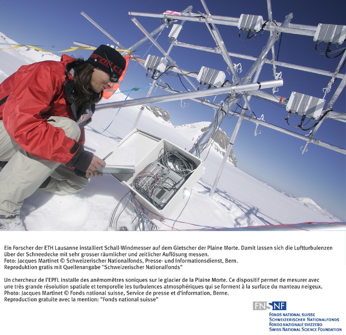 SNF: Bild des Monats Februar 2006: Energieaustausch zwischen 
Bergluft und Schnee beeinflusst Lawinengefahr und Gletscherschmelze