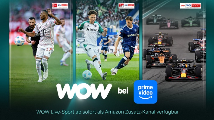 WOW Live-Sport ab sofort als Prime Video Zusatz-Kanal verfügbar