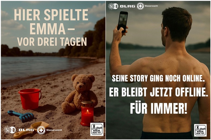 POL-WES: Kreis Wesel - geteilt: Polizei Duisburg warnt mit Schockbildern vor dem Baden im Rhein!