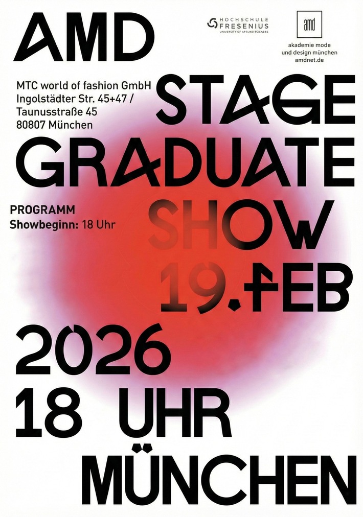 Einladung zur Graduate Fashionshow der AMD Akademie Mode & Design am 19. Februar in München
